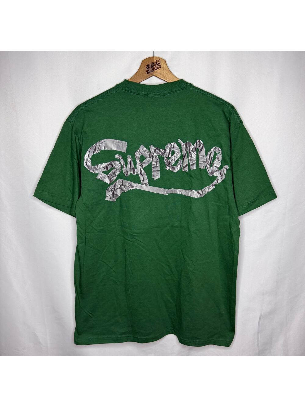 SS25 2025 Supreme NYC Tape Logo Tee in Light Pine Green M
